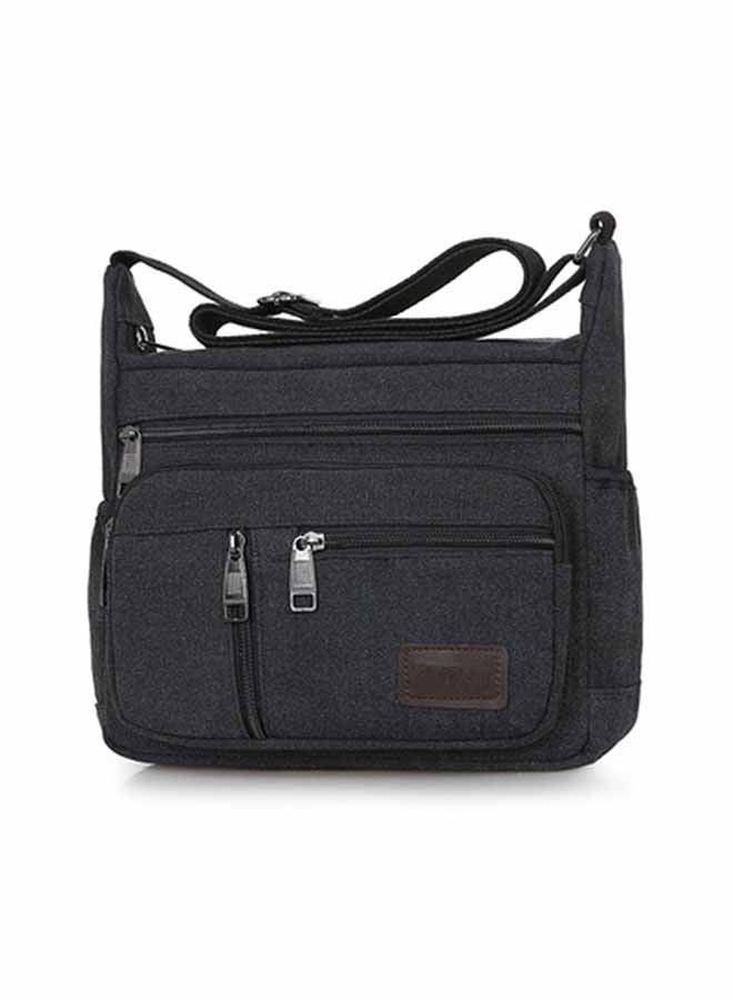 حقيبة كروس كاجوال ورياضية من قماش الكانفاس أسود