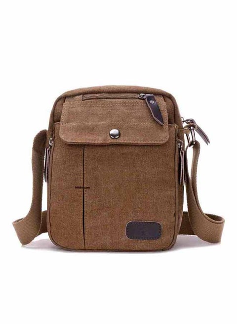 Simple Style Durable Solid Color Casual Canvas Bag Brown