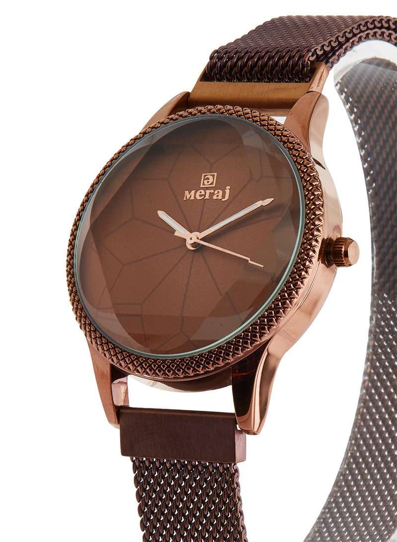 MERAJ Girls' Alloy Analog Wrist Watch 10004BRN - Image 2