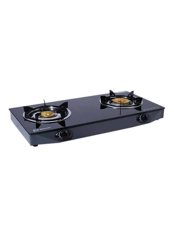 ZEC Double Burner Table Top Gas Stove ZGB-722G Black - Image 1