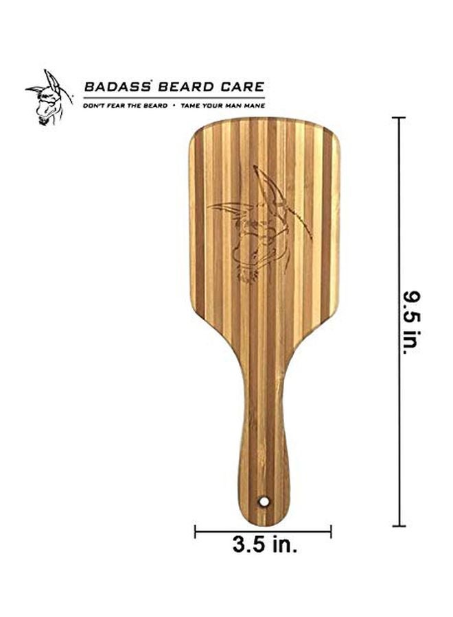 Badass Beard Care - Wood Bristle Beard Brush Brown - Image 1