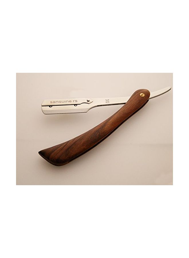 Sanguine Wooden Shaving Razor With Blades And Pouch Brown/Silver - Image 3