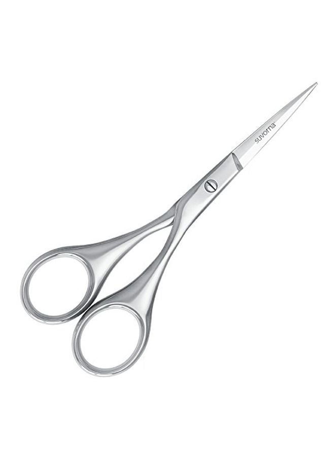Suvorna Hairpal Beard, Mustache Trimming Scissors Silver 5inch - Image 1