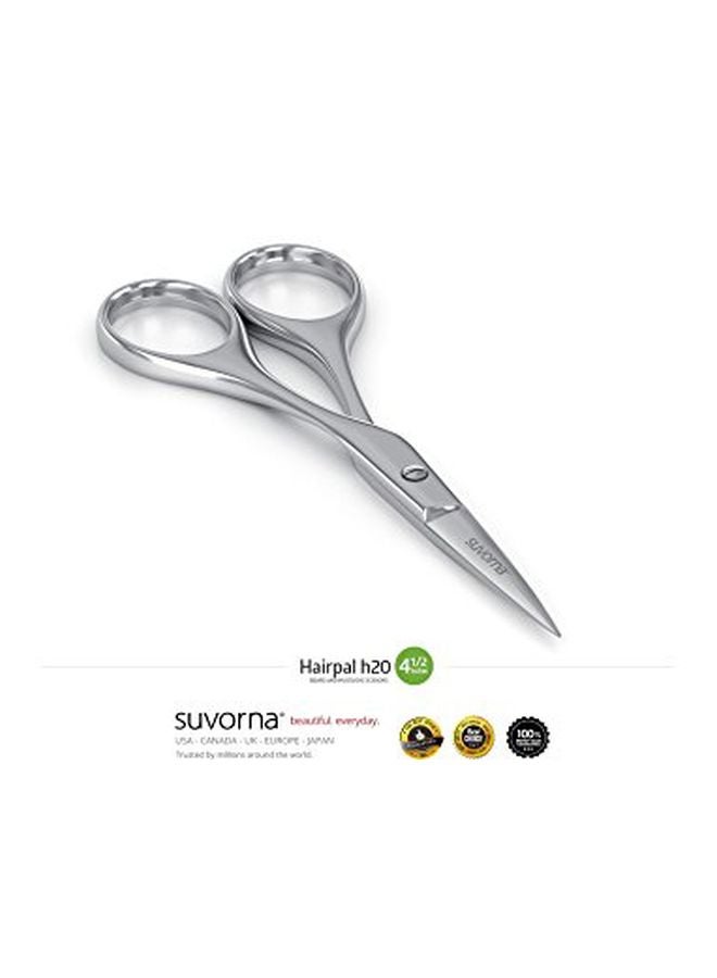 Suvorna Hairpal Beard, Mustache Trimming Scissors Silver 5inch - Image 4
