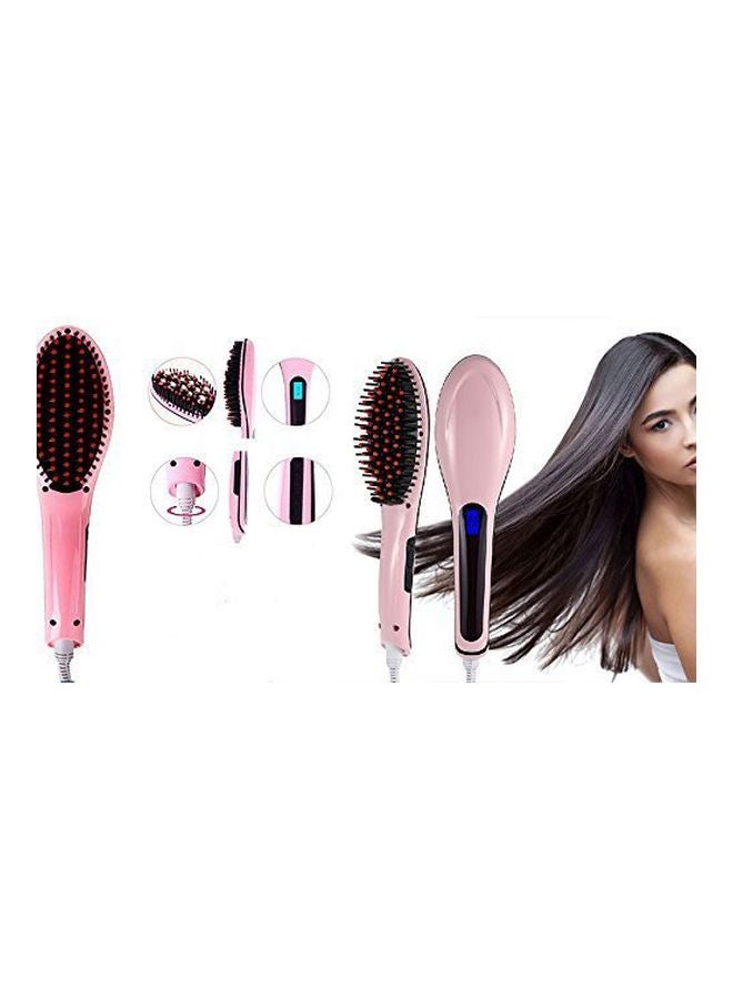 Antique Buyer - Fast Hair Straightener Brush Pink/Black - Image 1