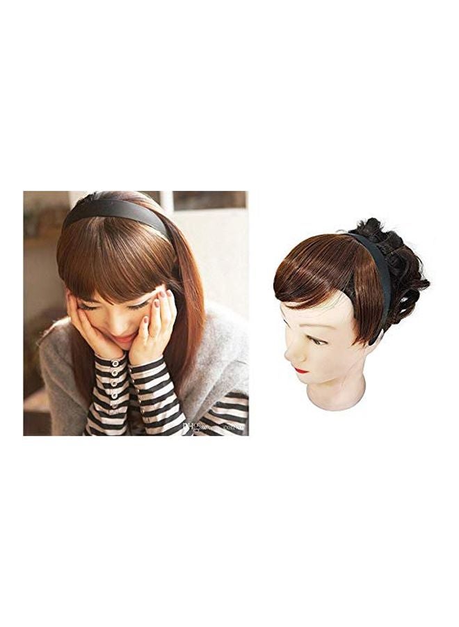 بوكسو طوق رأس بحافة بها شعر من الألياف الصناعية بني متوسط - Image 2