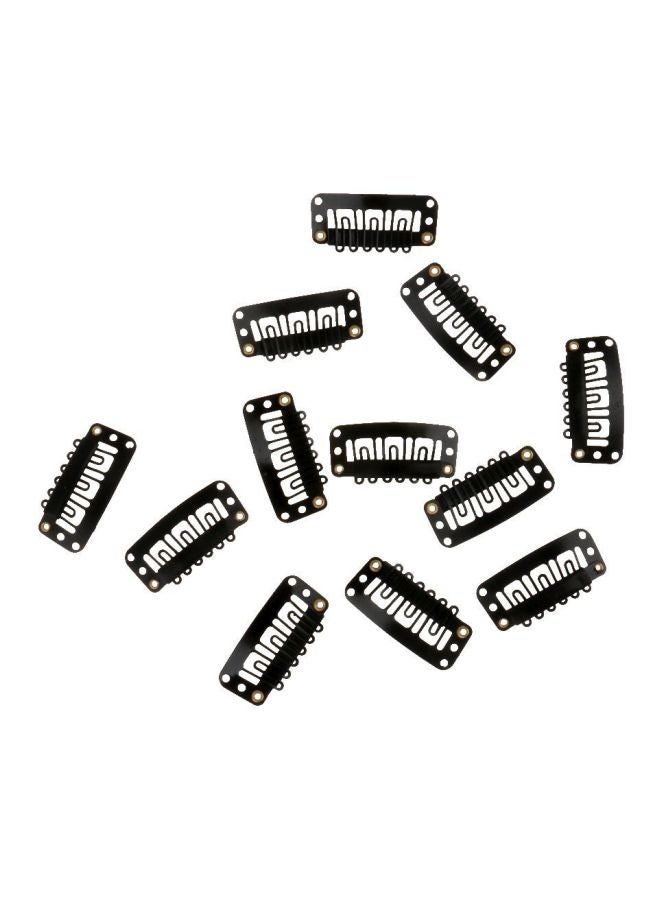 فولي مجموعة مشابك كبس للشعر 12 قطعة أسود - Image 1