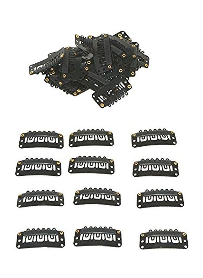 فولي مجموعة مشابك كبس للشعر 12 قطعة أسود - Image 2