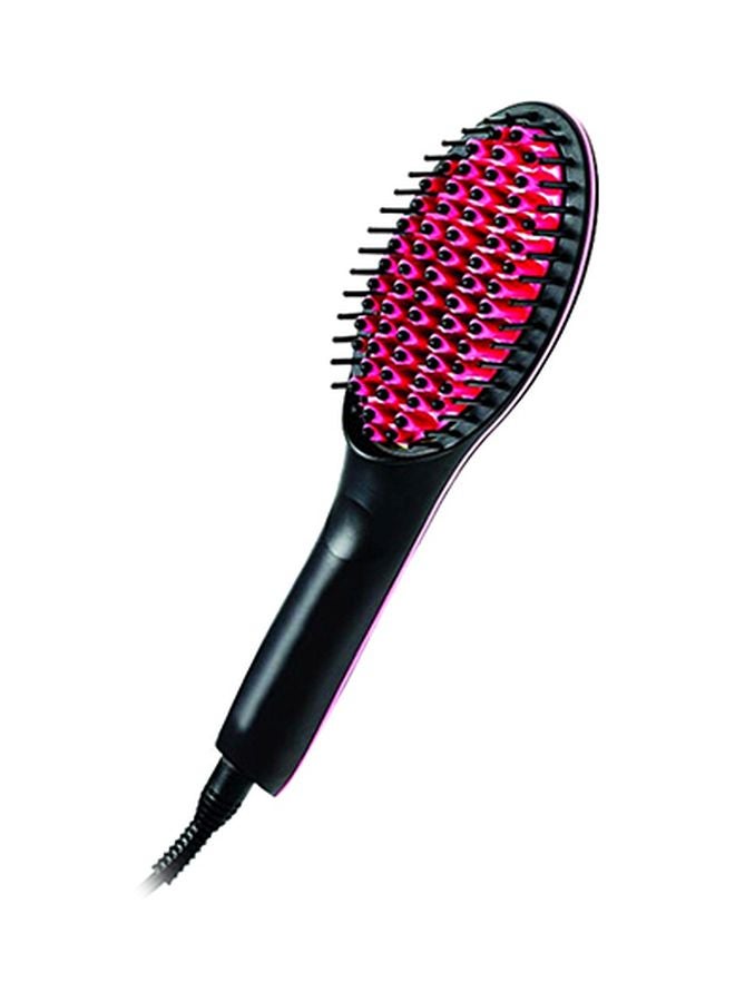Piesome 2-In-1 Hair Straightener Brush Black/Red - Image 1