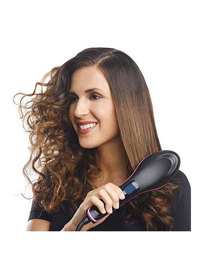 Piesome 2-In-1 Hair Straightener Brush Black/Red - Image 3
