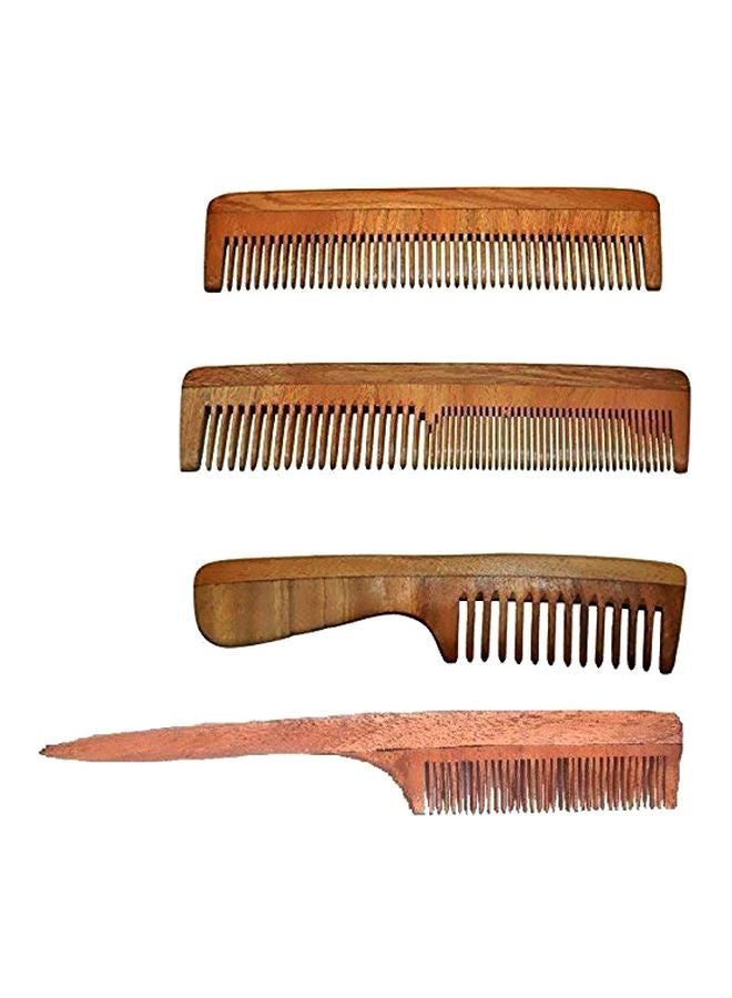 4-Piece Neem Wood Comb Set Brown - v1569221589/N29298576A_1