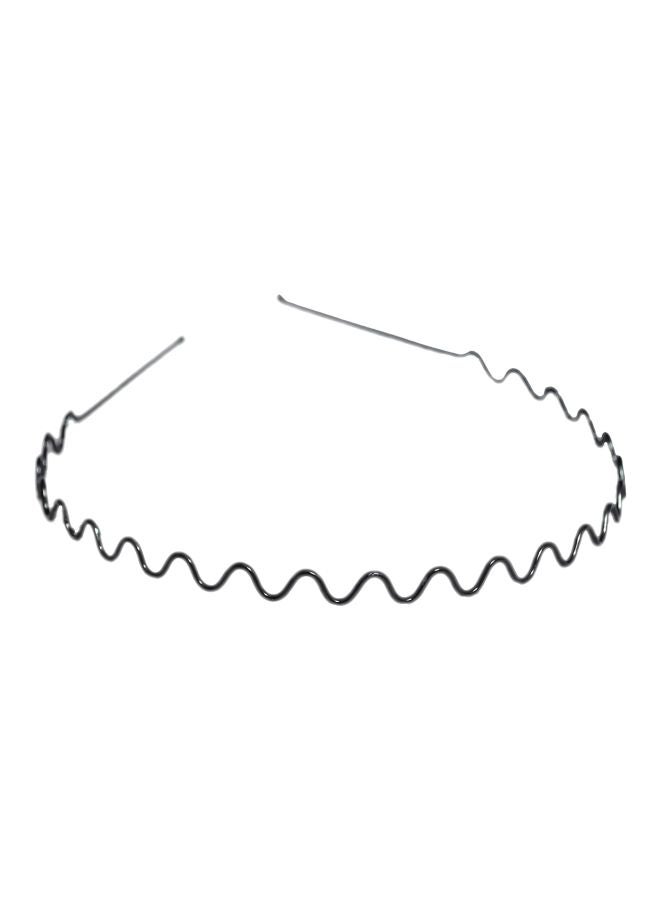 Metal Zig Zag Wawy Hairband Black