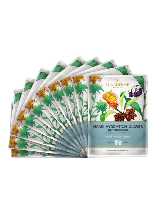 LuxaDerme Pack Of 10 Hand Hydration Gloves Multicolour 15ml - Image 1
