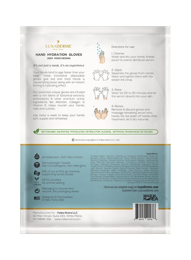 LuxaDerme Pack Of 2 Hand Hydration Gloves Multicolour 15ml  - Image 2