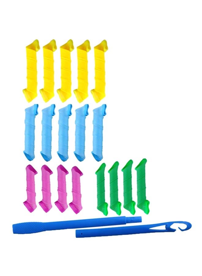 Leysin 20-Piece Hair Rollers And Hooks Set Pink/Green/Blue  - Image 1