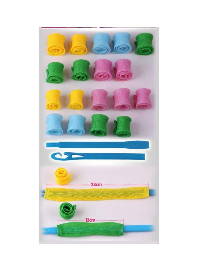 Leysin 20-Piece Hair Rollers And Hooks Set Pink/Green/Blue  - Image 2