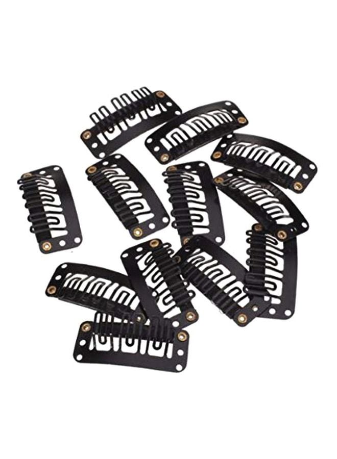 AASA 12-Piece Hair Extension Clips Black - Image 1
