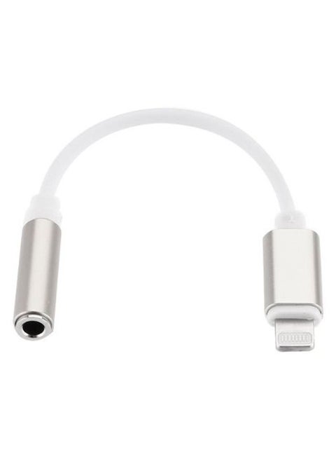 Lightning To 3.5mm Headphone Jack Adapter Silver/White