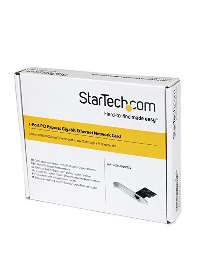 StarTech - 1 Port PCI-Express Gigabit Network Server Adapter Black/Gold - Image 1