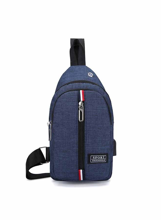 Zipper Closure Multi-functional Sports Chest Bag Blue
