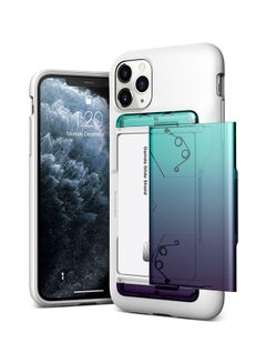VRS Design Automatic Card Wallet Protective Case Cover For Apple iPhone 11 Pro Max Green/Purple  - Image 1