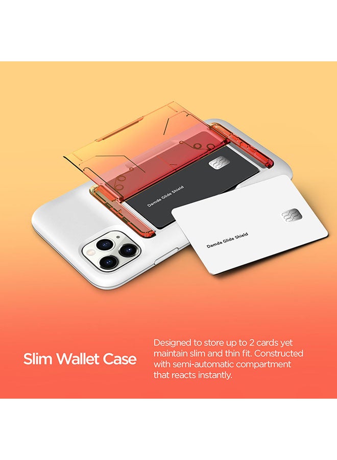VRS Design Damda Glide Shield Semi Automatic Card Wallet Case Cover For Apple iPhone 11 Pro Max Orange  - Image 2