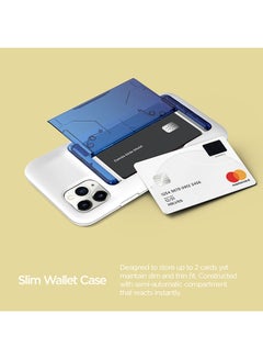 VRS Design iPhone 11 PRO Damda Glide Shield Semi Automatic Card Wallet cover/case Blue/Black  - Image 2