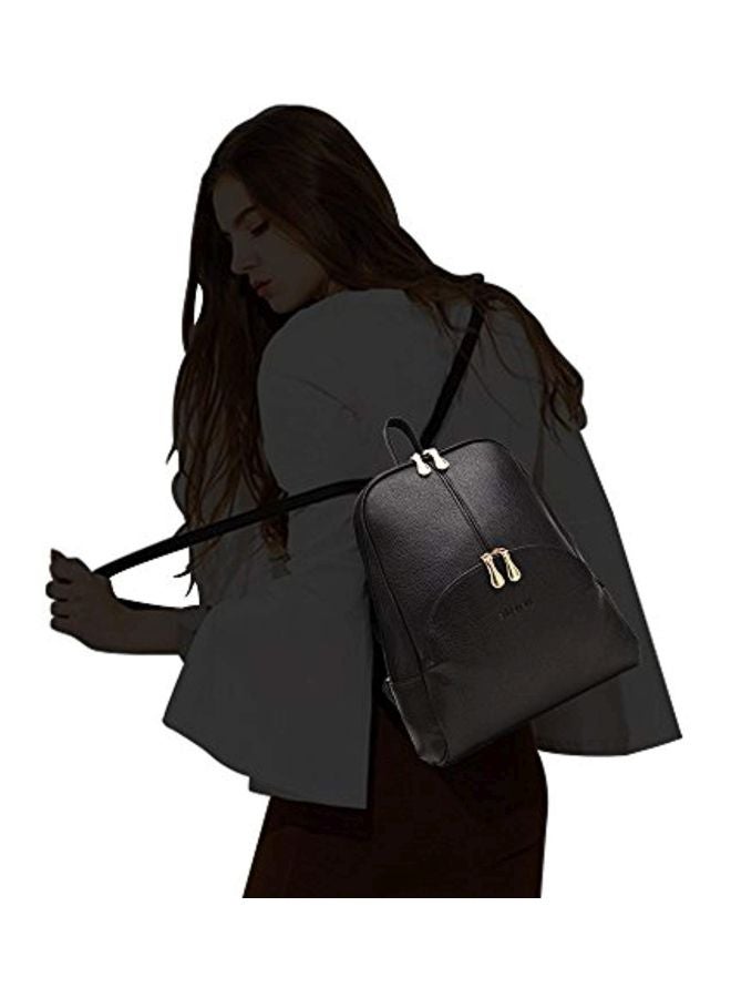 Nevenka - PU Leather Casual Backpacks Black - Image 1
