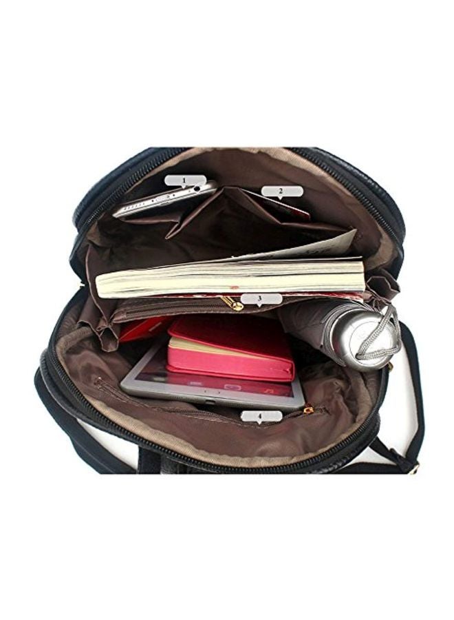 Nevenka - PU Leather Casual Backpacks Black - Image 1