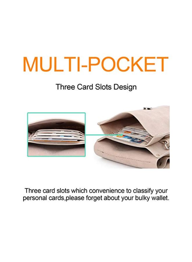 seOSTO - Tassel Cell Phone Holder Crossbody Bag Beige - Image 1