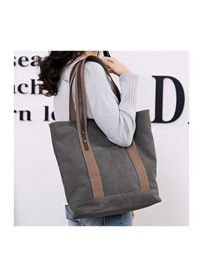 Sunshinejing Canvas Tote Bag Grey/Brown - Image 2