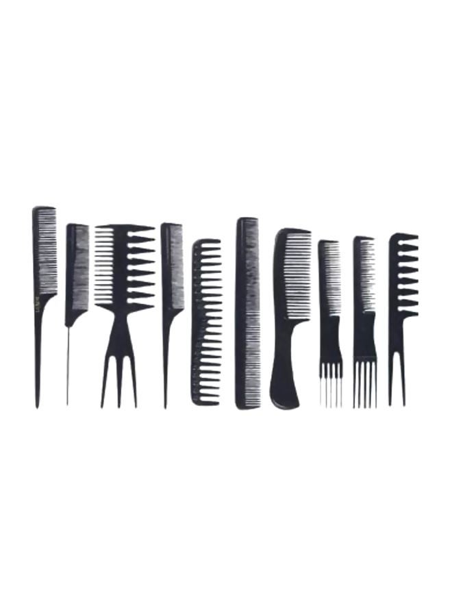 1st Choice 10-Piece Professional Comb Set Black 
