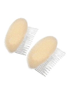 AnHua 2-Piece Beehive Hair Comb Pin Hot Beige  - Image 1
