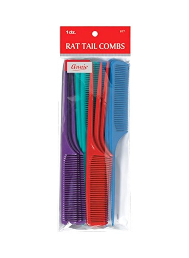Annie - 12-Piece Rat Tail Comb Set Multicolour - Image 1