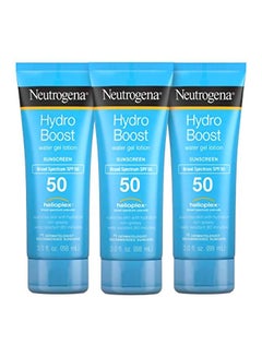 Neutrogena 3-Piece Hydro Boost Water Gel Non-Greasy Moisturizing Sunscreen SPF 50 Blue 3.0 (88 ) eachFluid Ounce  - Image 1