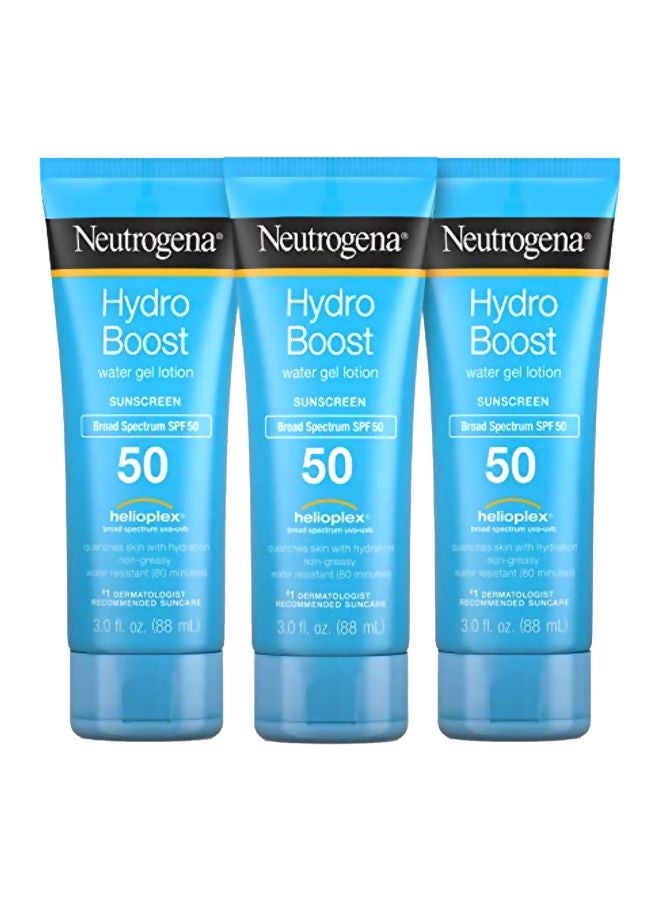 Neutrogena 3-Piece Hydro Boost Water Gel Non-Greasy Moisturizing Sunscreen SPF 50 Blue 3.0 (88 ) eachFluid Ounce  - Image 1