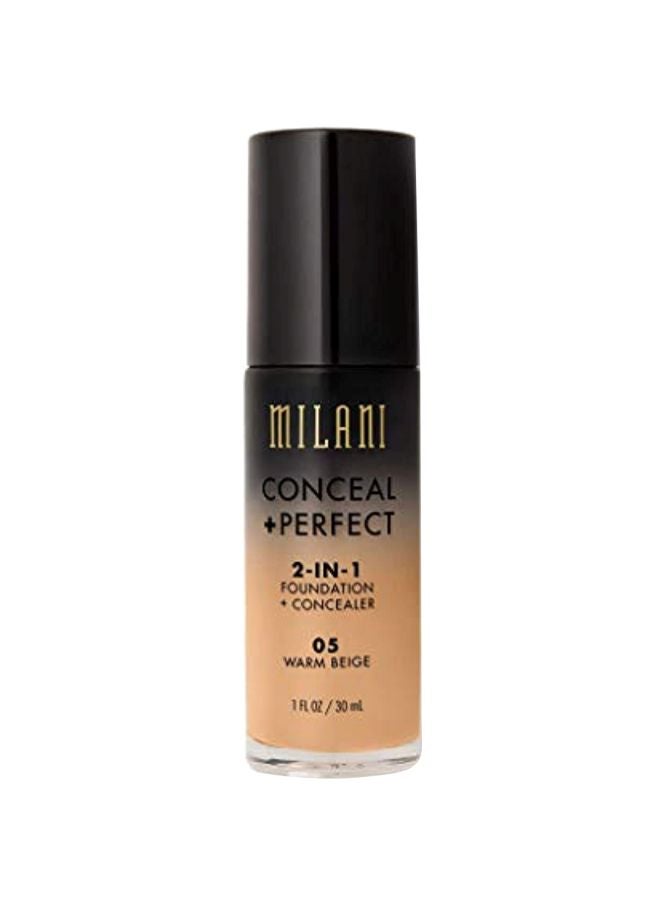 MILANI Conceal Plus Perfect 2-In-1 Foundation Plus Concealer 05 Warm Beige