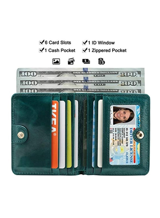 ITSLIFE Bifold Leather Pocket Wallet Green - Image 4