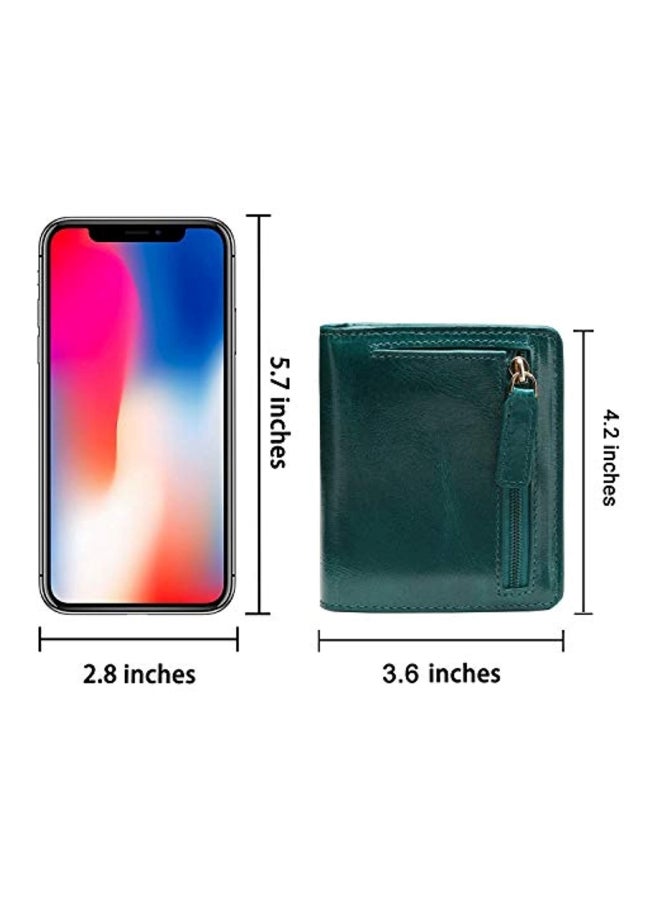 ITSLIFE Bifold Leather Pocket Wallet Green - Image 5