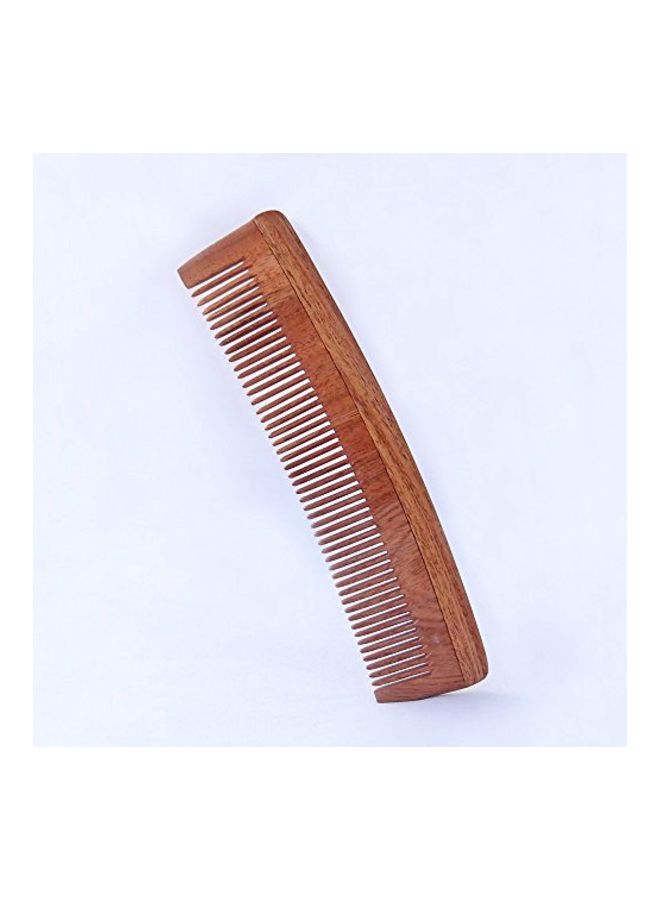 HealthAndYoga Handcrafted Neem Wood Comb Beige 7inch - Image 5