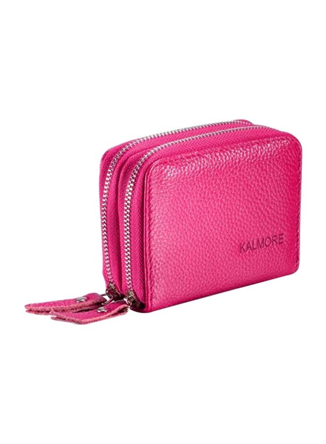 KALMORE Leather Zipper Wallet Pink - Image 1