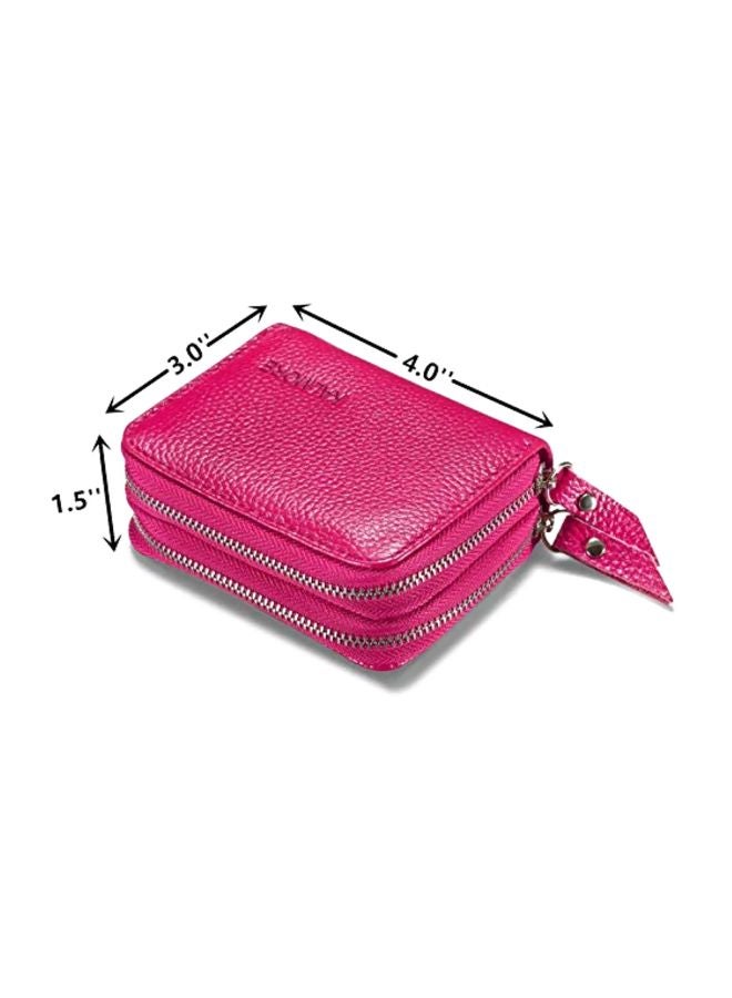KALMORE Leather Zipper Wallet Pink - Image 3