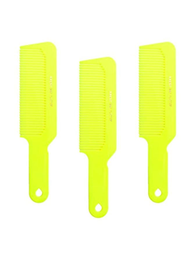 كريست أمشاط مسطحة من الأعلى لقص الشعر من 3 قطع أصفر نيون 8.75بوصة - Image 1