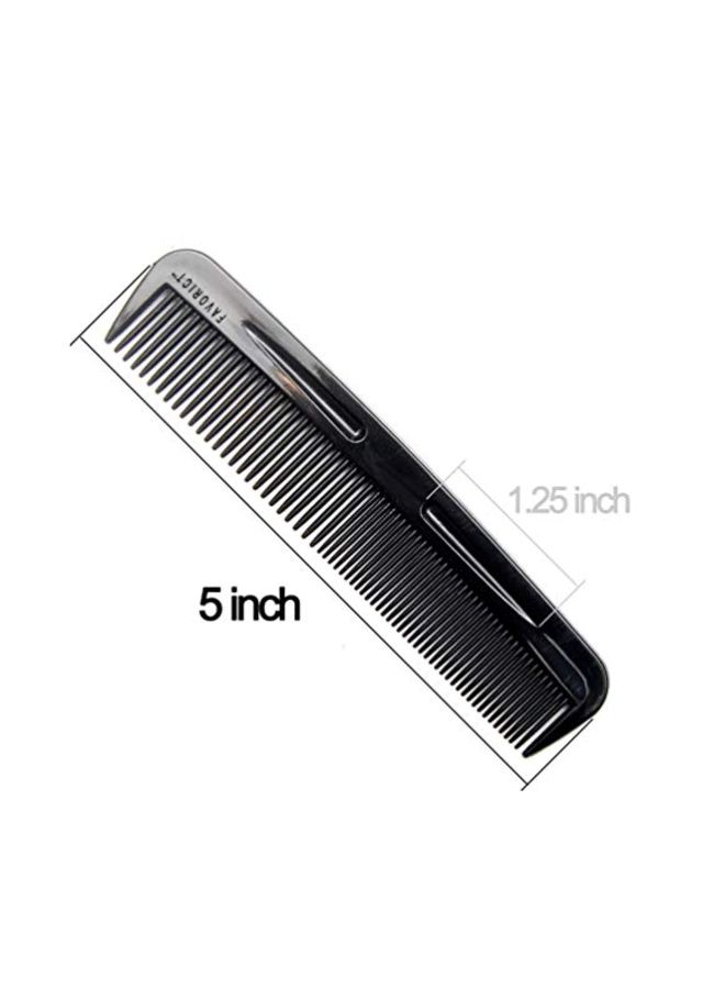 Luxxii 3-Piece Round Handle Comb Set Black - Image 4