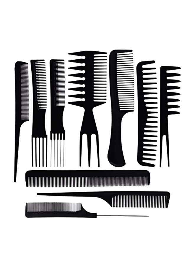 Oneleaf - 10-Piece Professional Styling Comb Set Black - Image 1