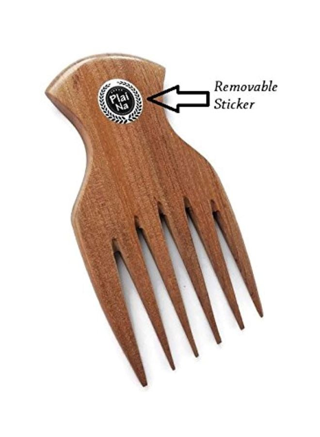 Plai Na Natural Wooden Hairdressing Comb Brown - Image 3