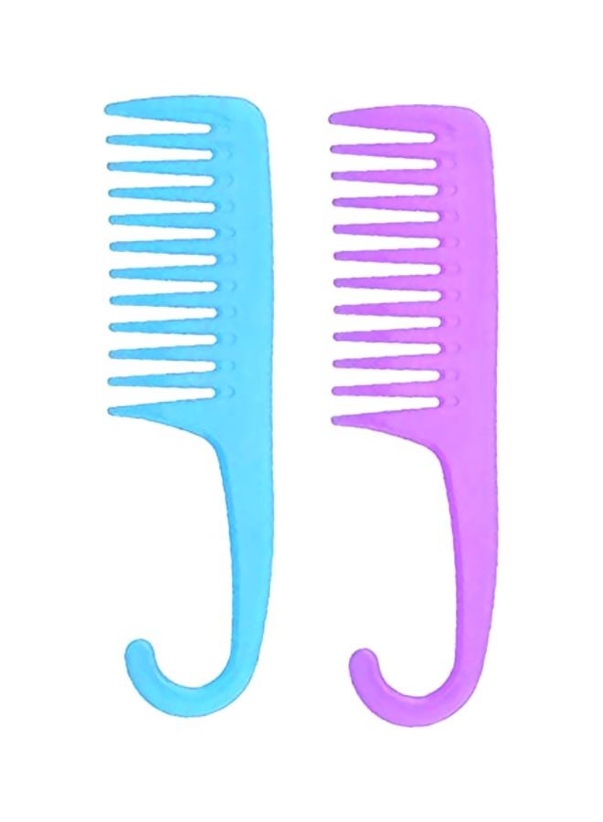 Plugged In 2-Piece Shower Hair Combs Blue/Purple - Image 1