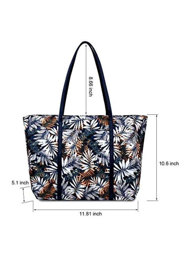 Chrysansmile Flower Printed Tote Bag Black/Yellow/Orange - Image 3