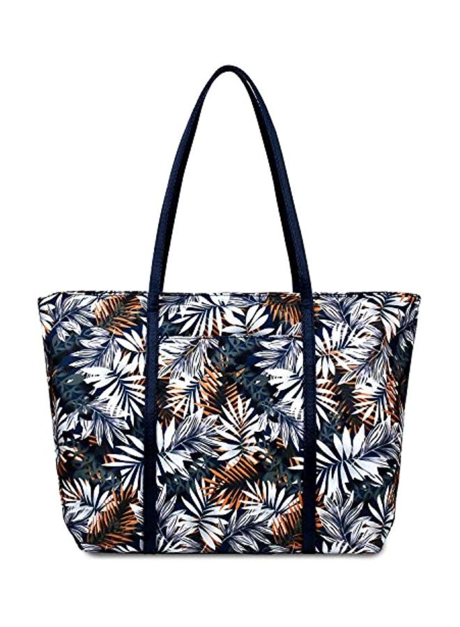 Chrysansmile Flower Printed Tote Bag Black/Yellow/Orange - Image 1