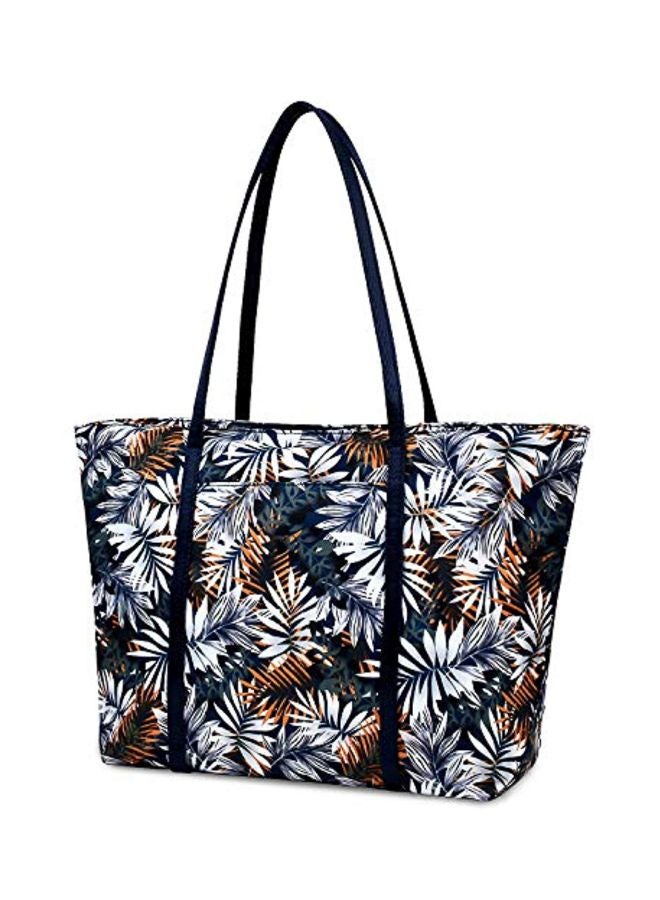 Chrysansmile Flower Printed Tote Bag Black/Yellow/Orange - Image 2